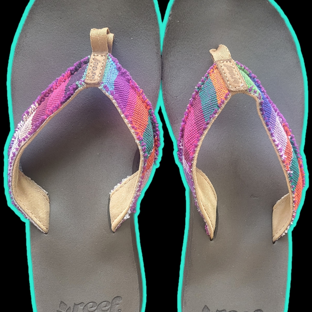 Reef Size 8 Casual Sandals with Colorful Straps